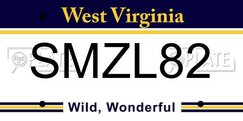 SMZL82 West Virginia License Plate