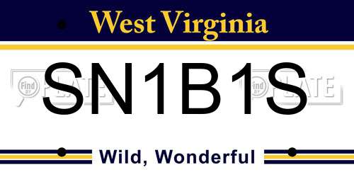 SN1B1S West Virginia License Plate