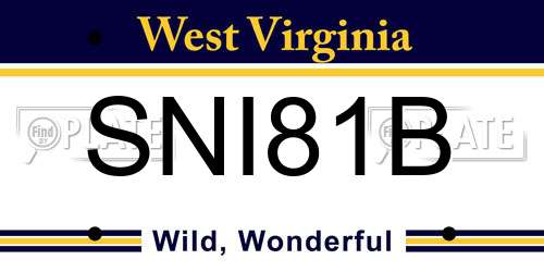 SNI81B West Virginia License Plate