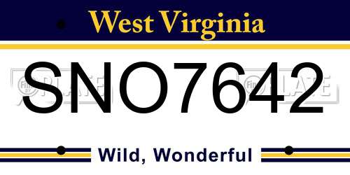 SNO7642 West Virginia License Plate