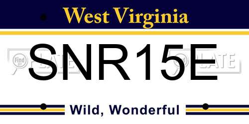 SNR15E West Virginia License Plate