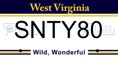 SNTY80 West Virginia License Plate
