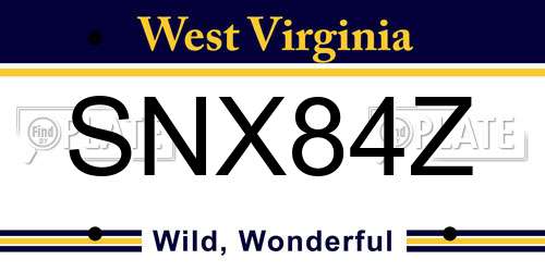 SNX84Z West Virginia License Plate