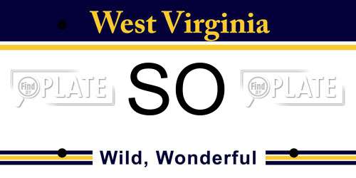 SO West Virginia License Plate