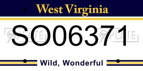SO06371 West Virginia License Plate