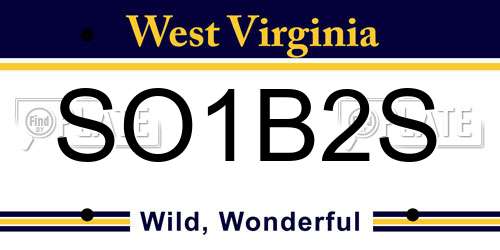 SO1B2S West Virginia License Plate