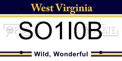 SO1I0B West Virginia License Plate