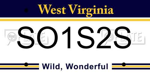 SO1S2S West Virginia License Plate