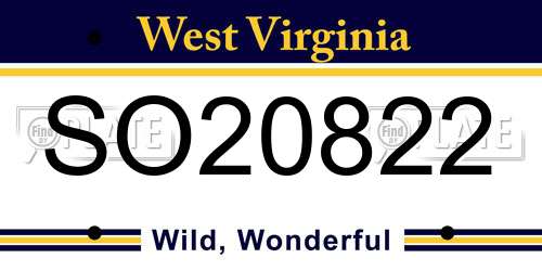 SO20822 West Virginia License Plate