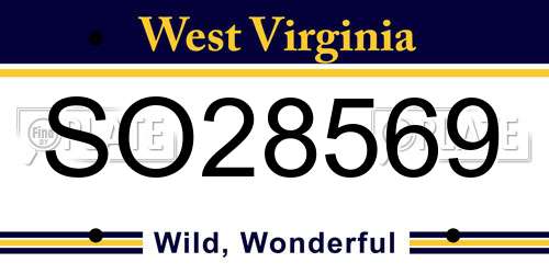 SO28569 West Virginia License Plate