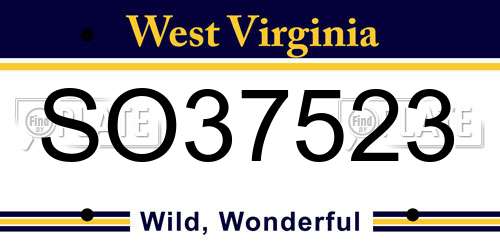 SO37523 West Virginia License Plate
