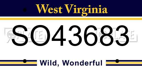 SO43683 West Virginia License Plate
