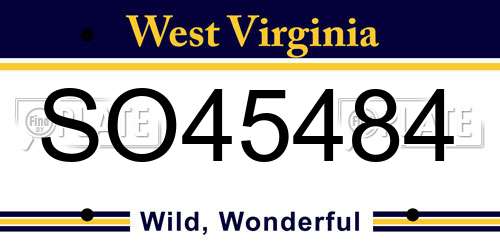 SO45484 West Virginia License Plate
