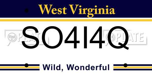 SO4I4Q West Virginia License Plate