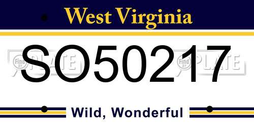 SO50217 West Virginia License Plate