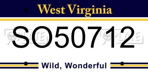 SO50712 West Virginia License Plate