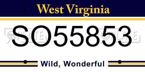 SO55853 West Virginia License Plate