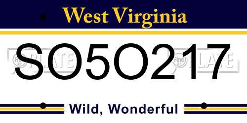 SO5O217 West Virginia License Plate