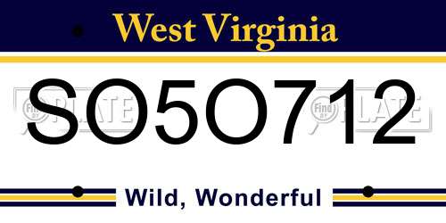 SO5O712 West Virginia License Plate