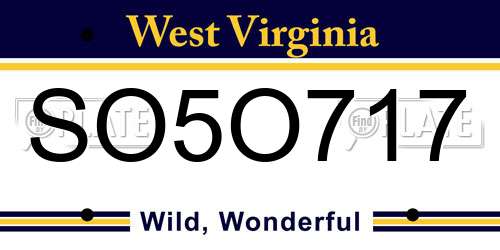 SO5O717 West Virginia License Plate