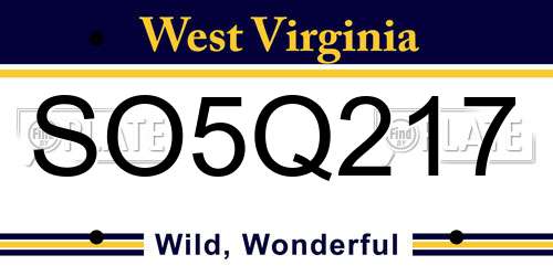 SO5Q217 West Virginia License Plate