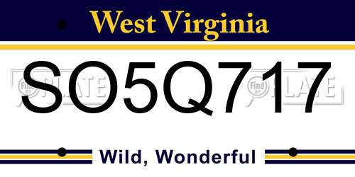 SO5Q717 West Virginia License Plate