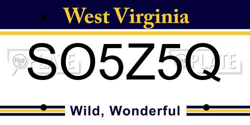 SO5Z5Q West Virginia License Plate