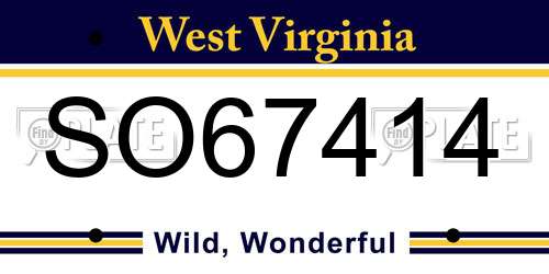 SO67414 West Virginia License Plate
