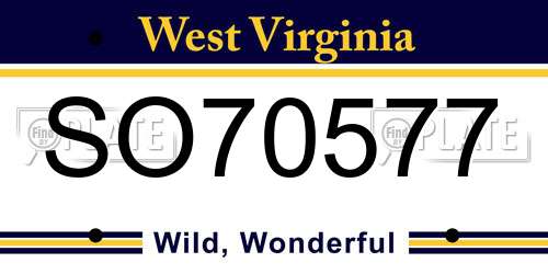 SO70577 West Virginia License Plate