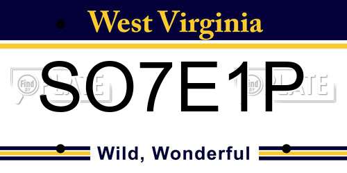 SO7E1P West Virginia License Plate