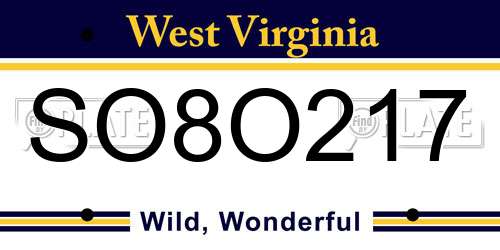 SO8O217 West Virginia License Plate
