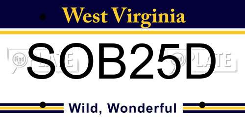 SOB25D West Virginia License Plate