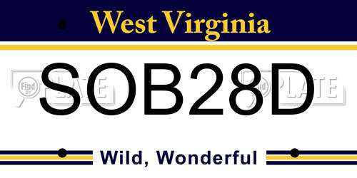 SOB28D West Virginia License Plate