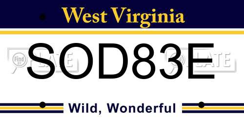 SOD83E West Virginia License Plate