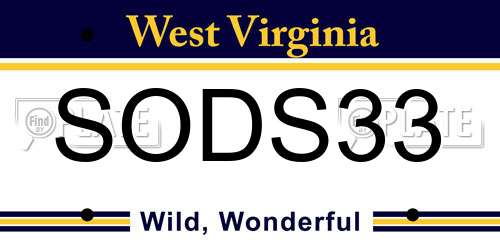 SODS33 West Virginia License Plate