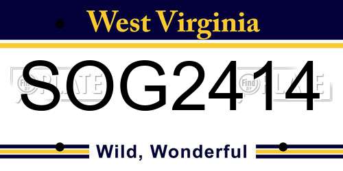 SOG2414 West Virginia License Plate