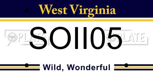 SOII05 West Virginia License Plate