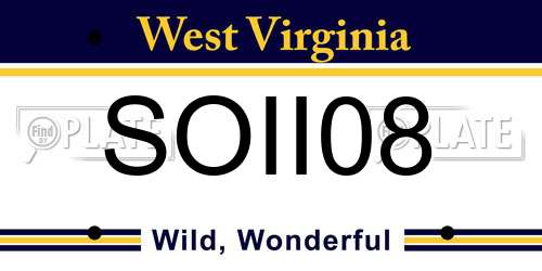 SOII08 West Virginia License Plate