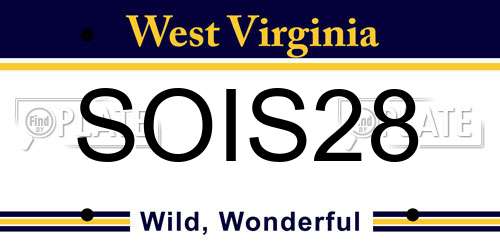 SOIS28 West Virginia License Plate