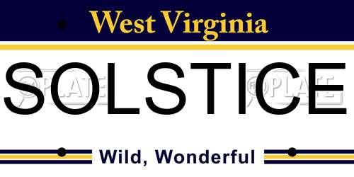SOLSTICE West Virginia License Plate
