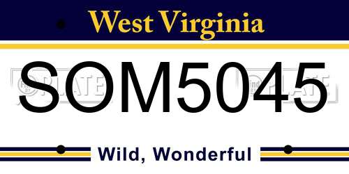 SOM5045 West Virginia License Plate