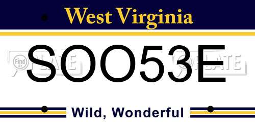 SOO53E West Virginia License Plate