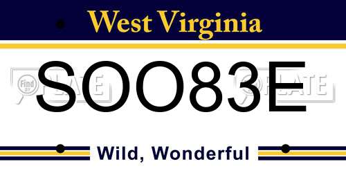 SOO83E West Virginia License Plate