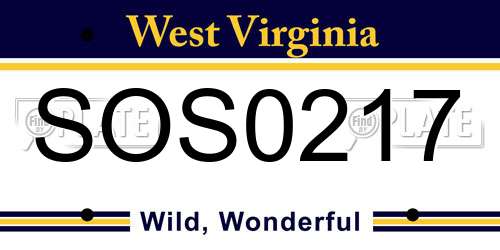 SOS0217 West Virginia License Plate