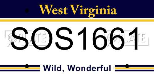 SOS1661 West Virginia License Plate