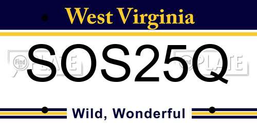 SOS25Q West Virginia License Plate