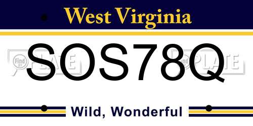 SOS78Q West Virginia License Plate