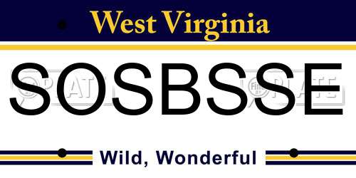 SOSBSSE West Virginia License Plate