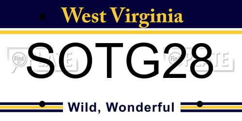 SOTG28 West Virginia License Plate