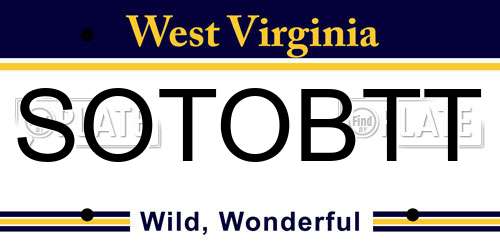 SOTOBTT West Virginia License Plate